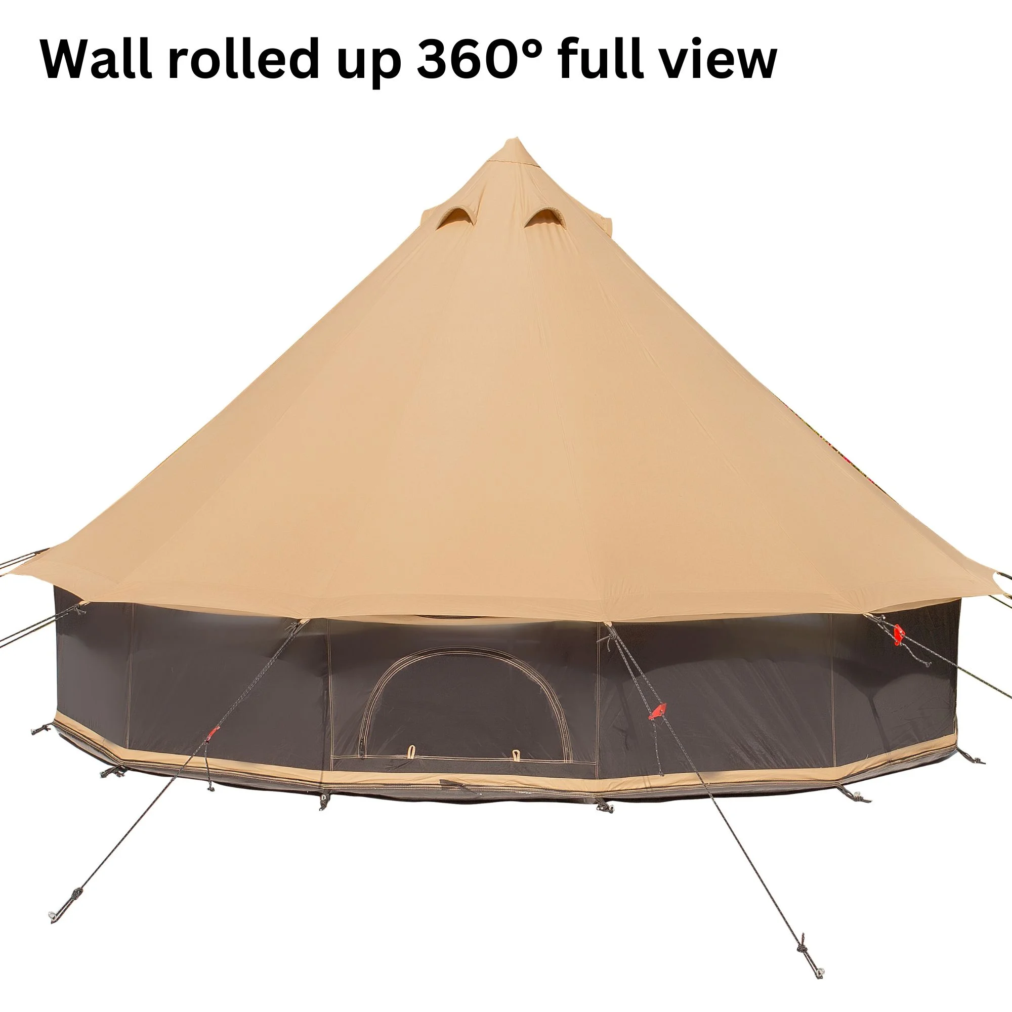 WHITEDUCK Regatta Canvas Bell Tent w/Stove Jack, Sandstone Beige, 13', Water Repellent 4-Season Camp