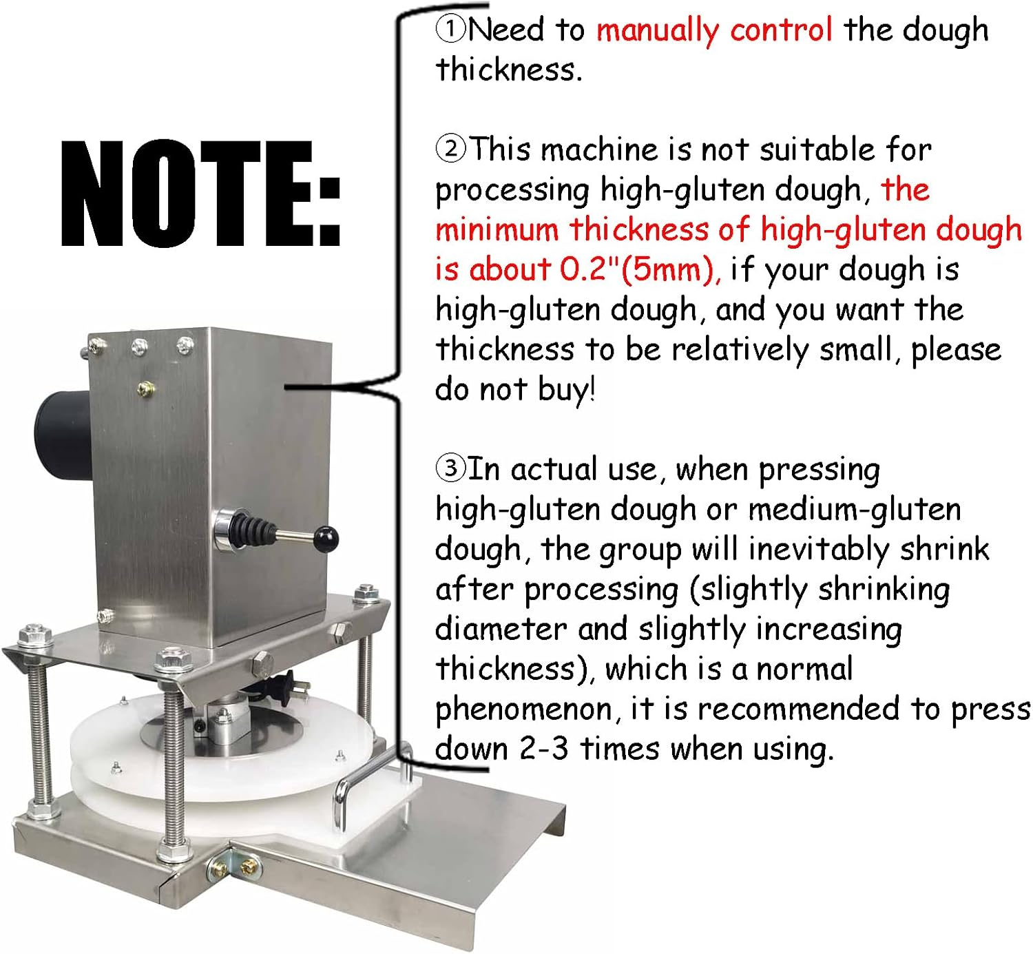 INTBUYING Electric Pizza Dough Press Machine 8.6inch Commercial Electric Dough Roller Sheeter Pastry Pizza Dough Pastry Press Making Machine for Pressing Pizza Hand-held Cakes