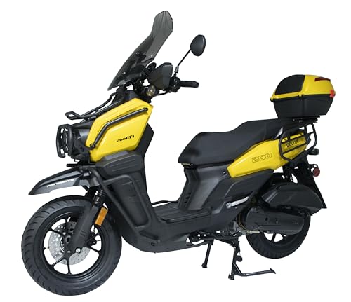 HHH Tank 200 DLX EFI Scooter Vitacci Tank 200 EFI Scooter 200cc motorcycle 13 inch wheels Fully Automatic, Windshield and Matching Rear Trunk ( Black )