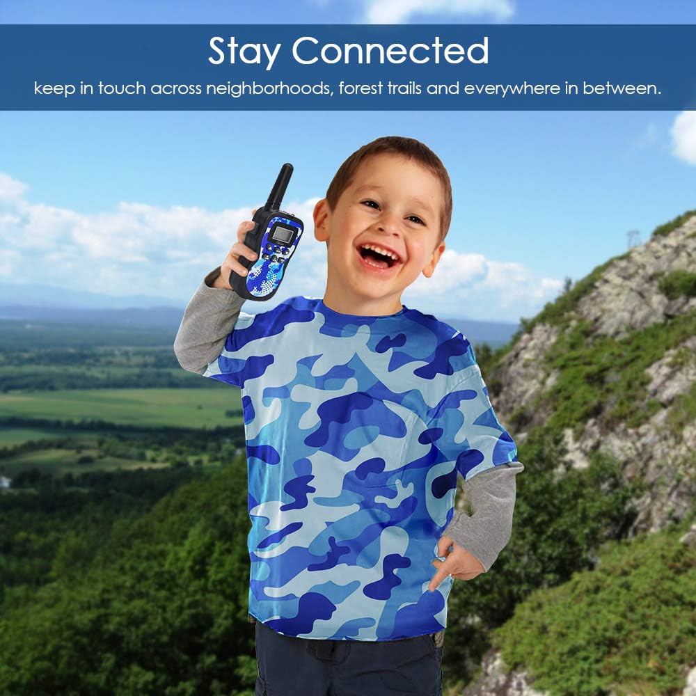 Huaker Kids Walkie Talkies,3 Pack 22 Channels 2 Way Radio Toy with Flashlight and LCD Screen,3 Miles Range Walkie Talkies for Kids Outside Adventures, Camping, Hiking