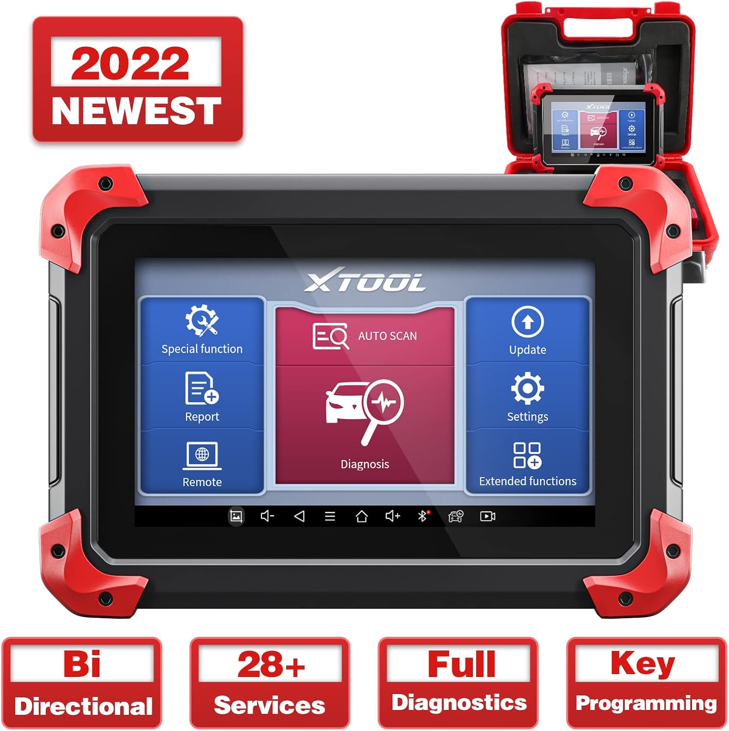 XTOOL D7 Diagnostic Scan Tool, 2022 Newest, Bi-Directional Control, 28+ Services, All System Diagnostic, Key Programming, Power Balance, EVAP Test, ABS Bleed, Injector Coding, Oil Reset, EPB, SAS, DPF