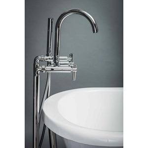 Pelham u0026 White Luxury Tub Filler Faucet, Modern Design, Floor Mount Installation, Lever Handles, Polished Chrome Finish - Br