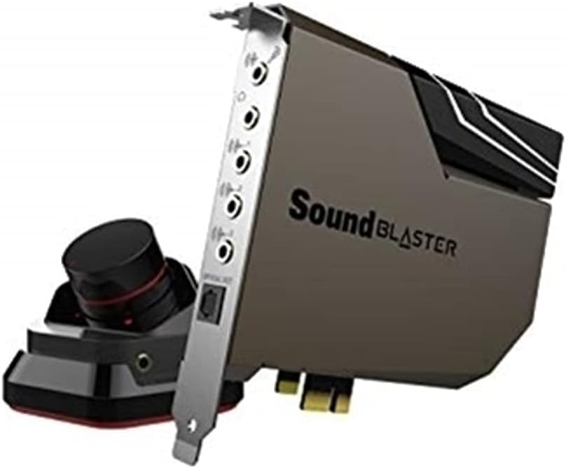 Creative Sound BlasterX AE-5 Plus SABRE32-class Hi-res 32-bit/384 kHz PCIe Gaming Sound Card and DAC with Dolby Digital and DTS, Xamp Discrete Headphone Bi-amp, Up to 122dB SNR, RGB Lighting System