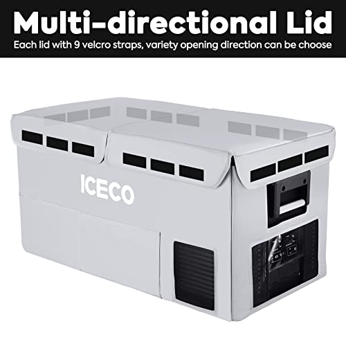 ICECO VL75 ProD 12V Refrigerator, Dual Zone Portable Freezer Fridge, Dual USB & DC 12/24V, AC 110-240V, 75L Car Fridge Powered by SECOP, 0℉ to 50℉