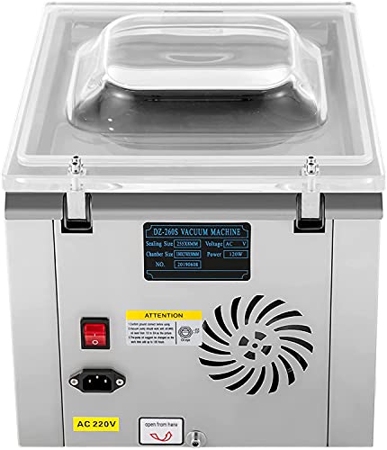 VEVOR Chamber Vacuum Sealer DZ-260C Kitchen Food Chamber Vacuum Sealer, 110V Packaging Machine Sealer for Food Saver, Home, Commercial Using