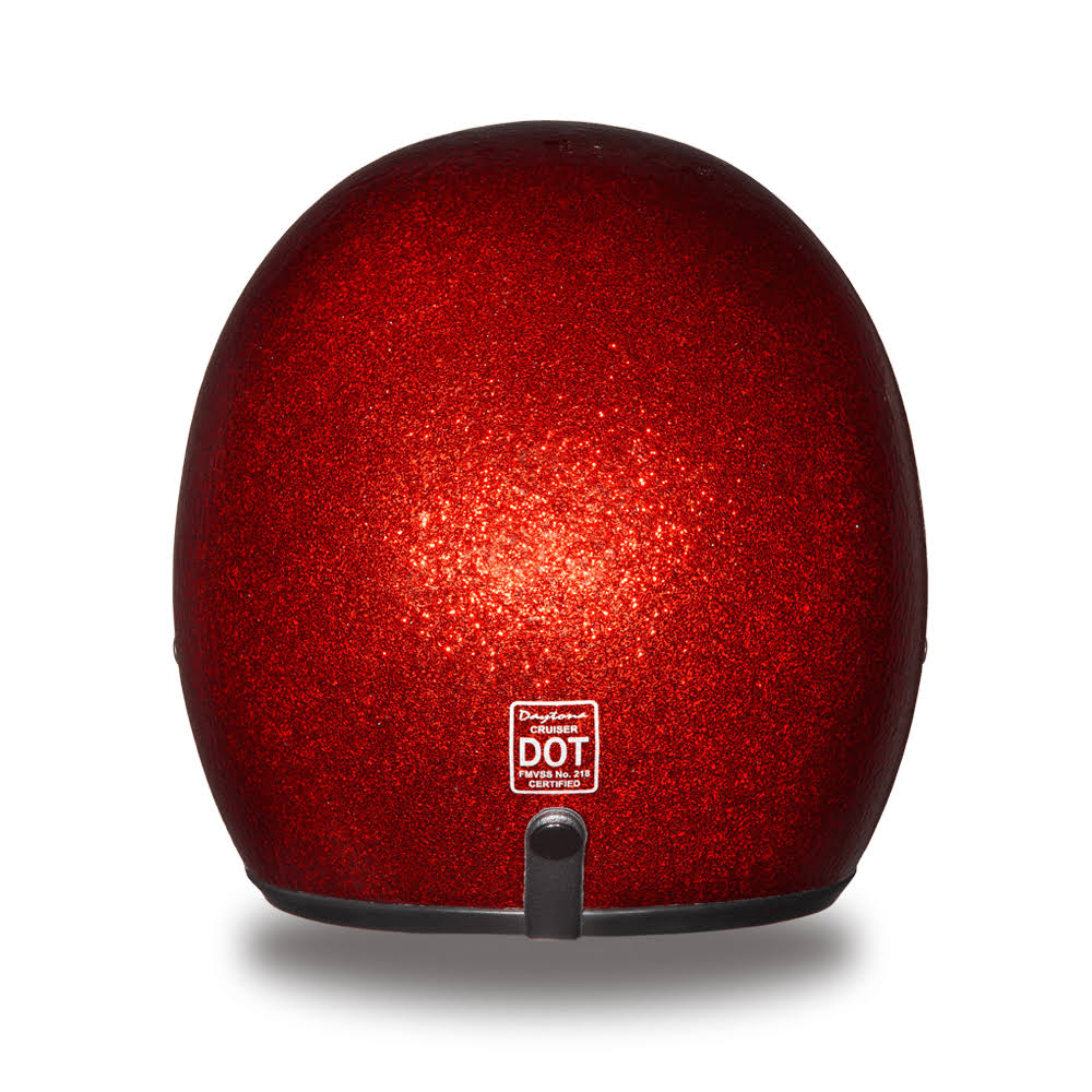 D.O.T. Daytona Cruiser- Red Metal Flake Helmet Xs