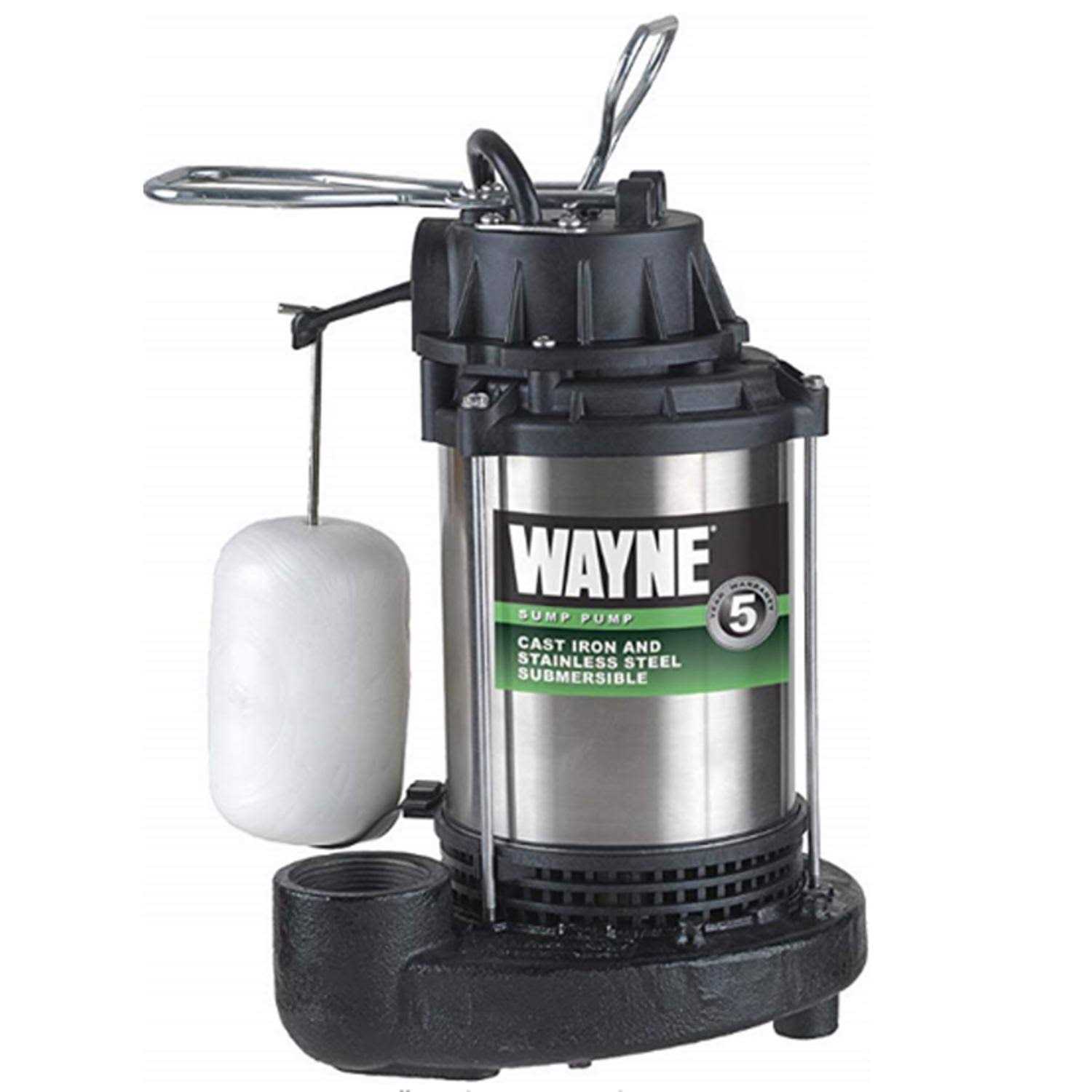 Wayne 1/2 HP 5100 gph Stainless Steel Vertical Float Switch AC Sump Pump - Shop Hardware Tools Online Store