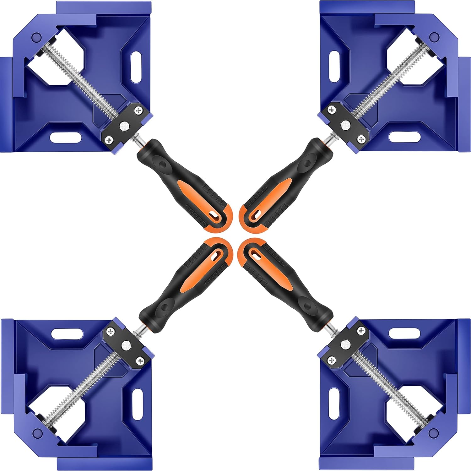 Corner Clamps for Woodworking Set of 4,90 Degree Right Angle Clamps,Aluminum Alloy Square Clamp,Wood Tools for Metal Welding,Photo Frame,Cabinet,Drawer Miter Joint
