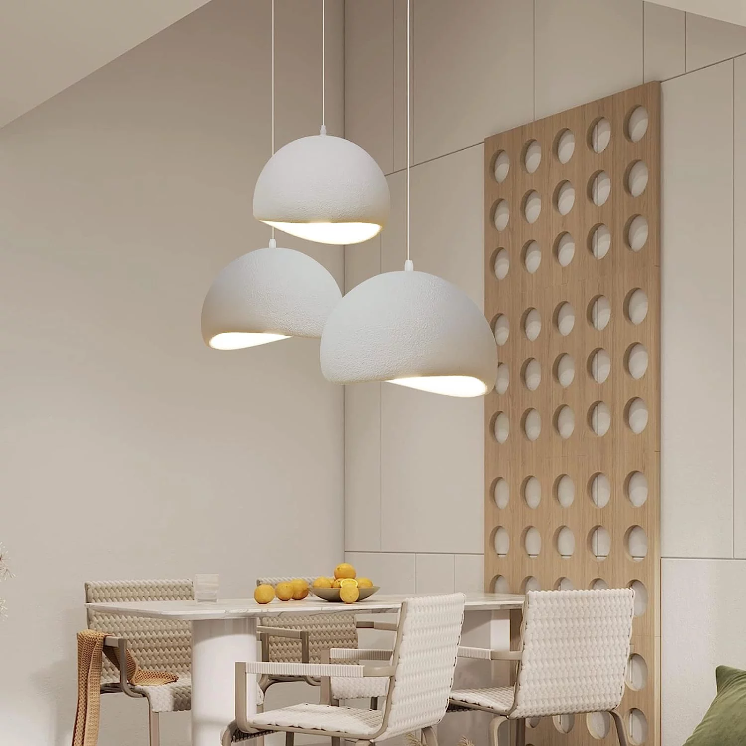 Arturesthome Nordic Japandi Living Room Handmade Oval Resin Chandelier Lamp