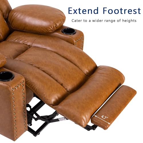 Large Power Lift Chairs Recliners for Elderly with Heated and Massage, Overstuffed Adjustable Lift Chairs, 3 Positions, Breathable Leather, USB-A and USB-C, Cup Holder, Side Pocket Dark Brown