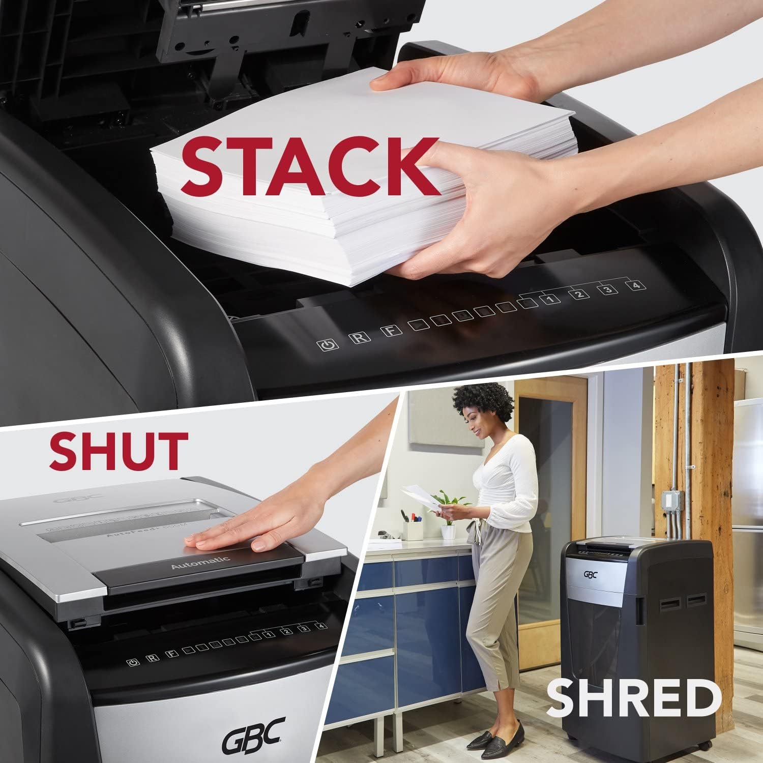 GBC Paper Shredder, Auto Feed+, 230 Sheet Capacity, Micro-Cut, Small Office Shredder, 230M (WSM1757607)