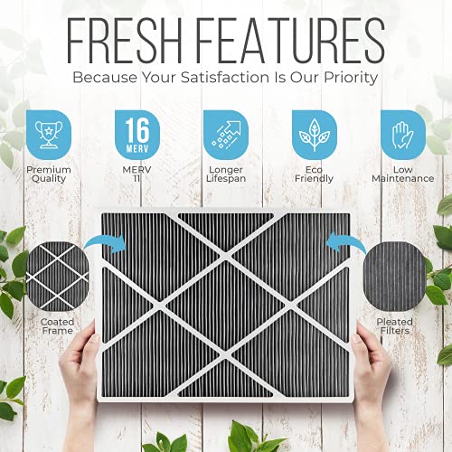 Lennox 20x25x5 Furnace Filter, X6675 Filter Replacement, Merv 16 Carbon Clean Filter Media with Homequip Disposal Bag