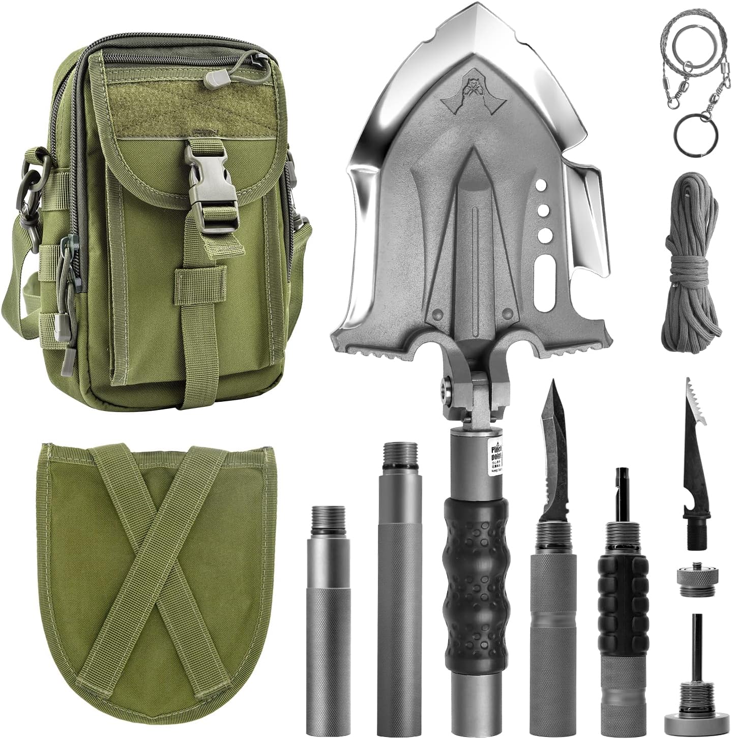 Zune Lotoo Survival Camping Shovel Folding Tactical Gear Multifunctional Emergency Outdoor Fishing Folding Off-Roading Camping Hiking Multi Tools