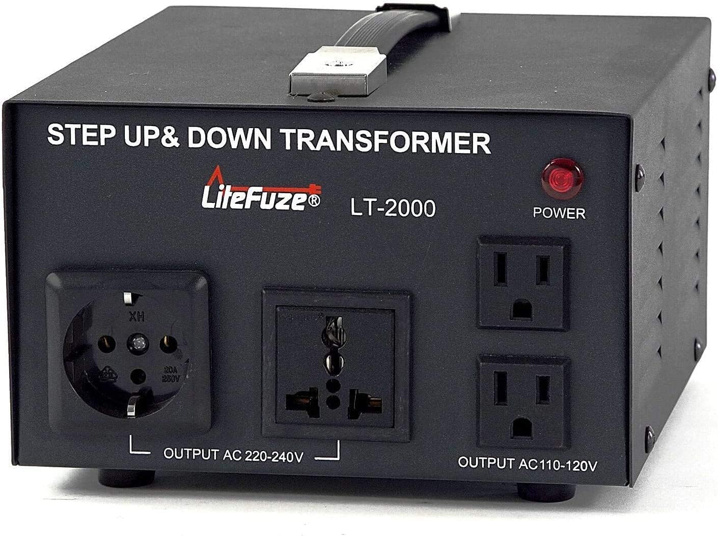 LiteFuze LT-5000 5000 Watt Voltage Converter Transformer - Step Up/Down - 110V/220V - Circuit Breaker Protection [5-Years Warranty]