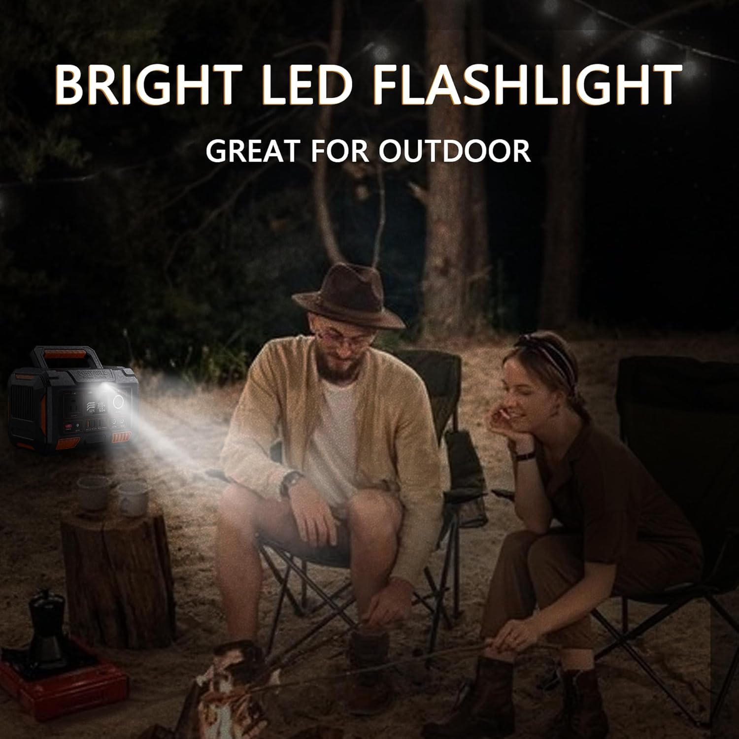 Portable Power Station 300W, 288Wh/78000mAh Solar Generator with 110V AC Outlet/3 DC Ports/4 USB Ports, Flashlight, Wireless Charging, Backup Battery for Outdoors Camping Travel Hunting Home