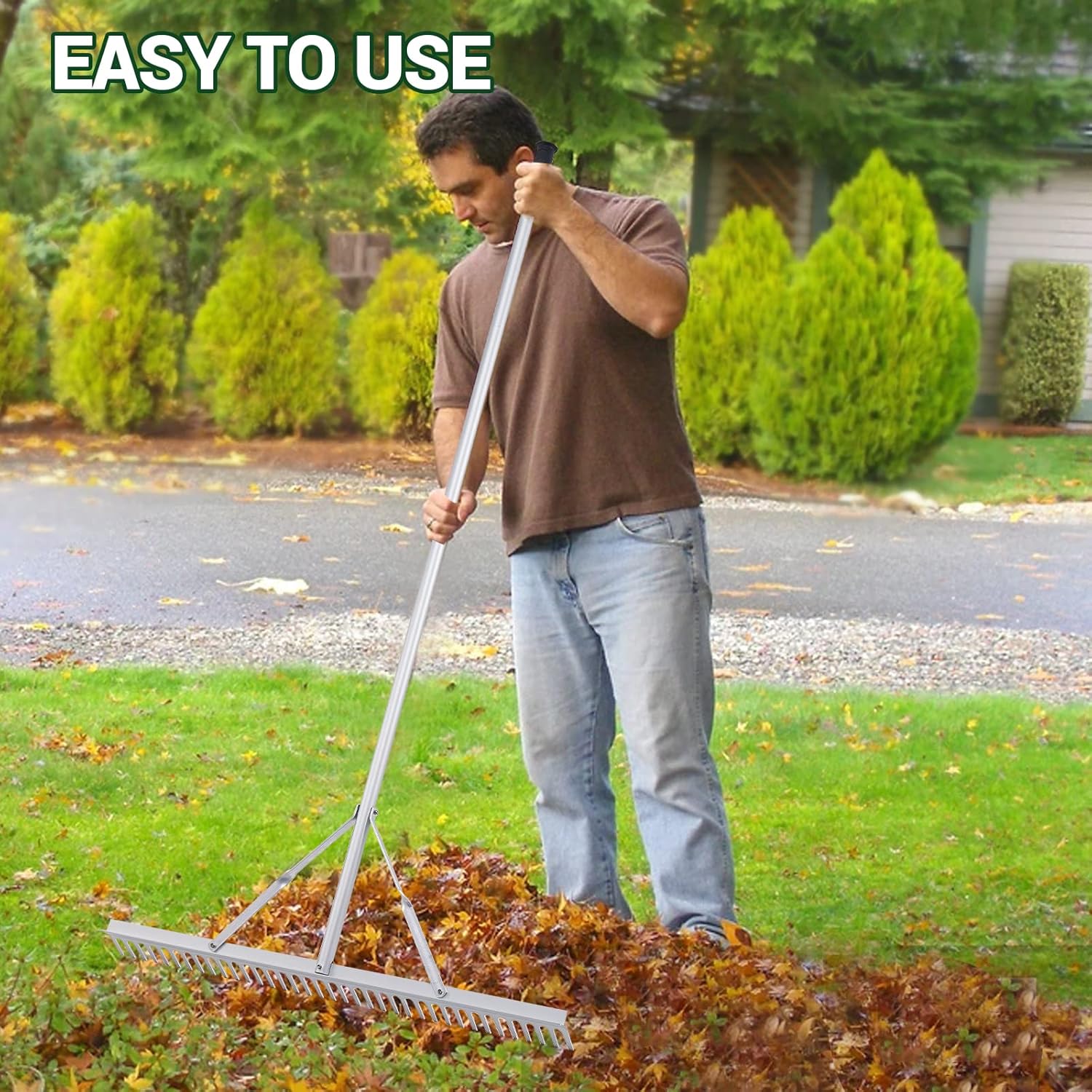 Aluminum Landscape Rake Tool for Lake Garden Pond Beach Landscaping 36 Rake Head