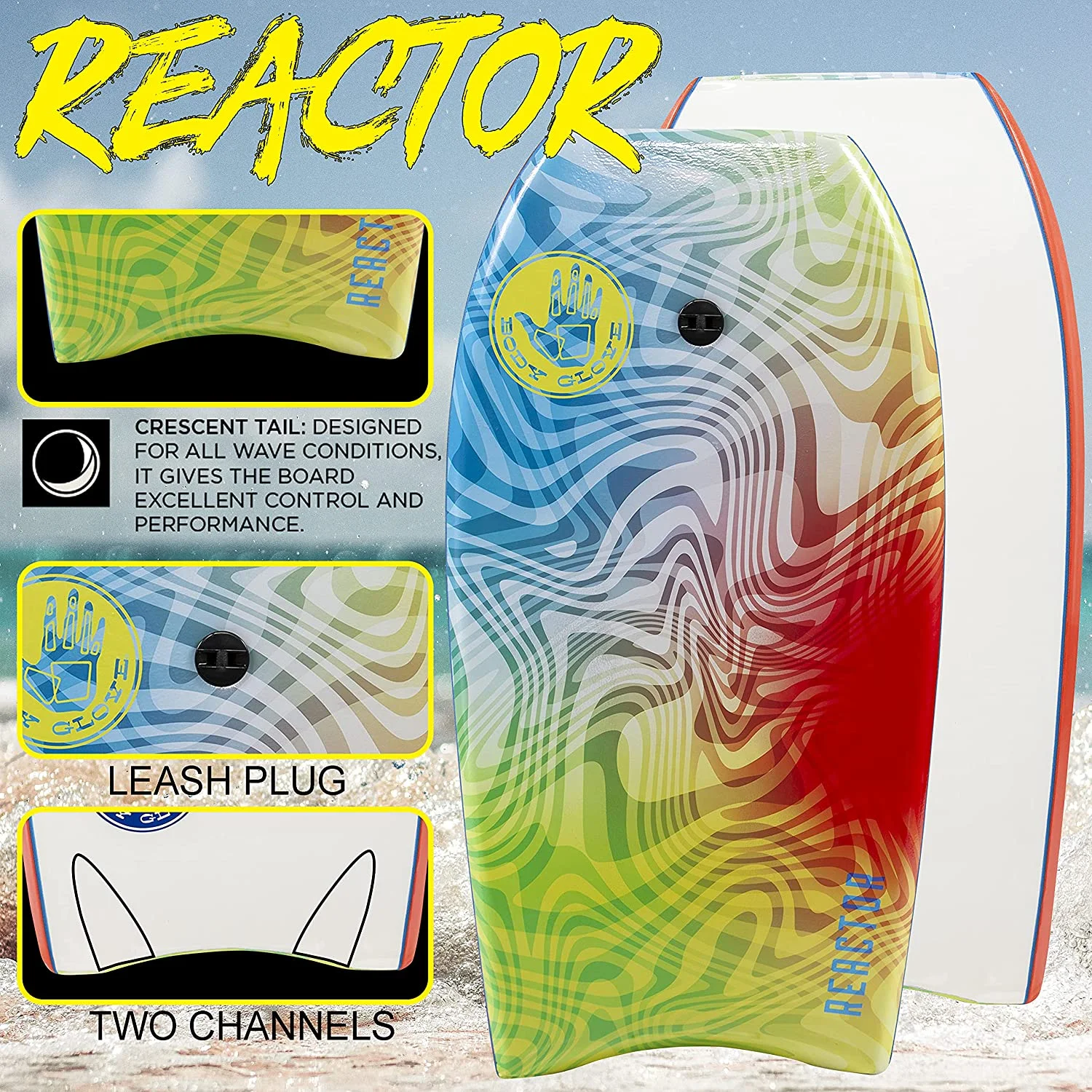 Body Glove Reactor 41" Bodyboard, Leash Included
