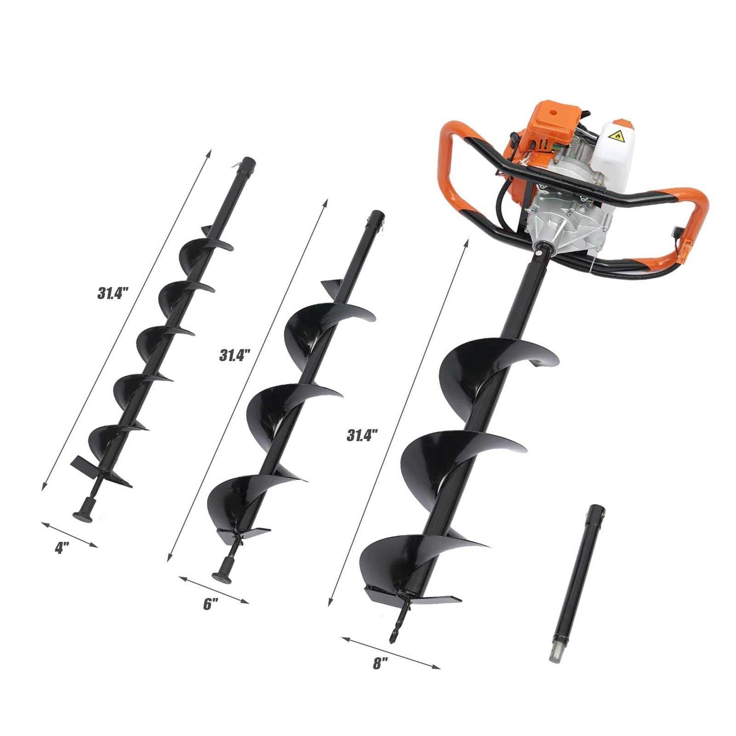 DYRABREST 52cc Gas Powered Earth Auger Post Hole Digger Borer Fence Ground Drill 4inch / 6inch / 8inch Bits - Shop Hardware Tools Online Store