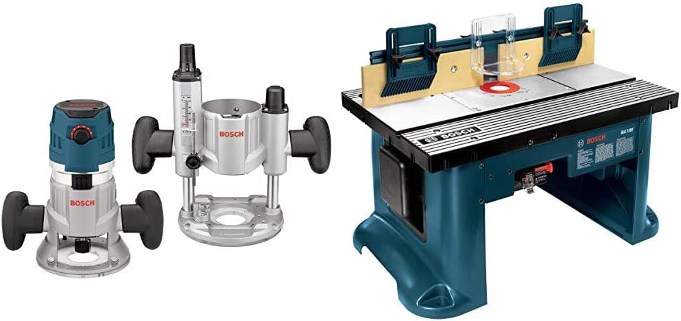BOSCH MRC23EVSK Combination Router - 15 Amp 2.3 Horsepower Corded Variable Speed Combination Plunge & Fixed-Base Router Kit with Hard Case