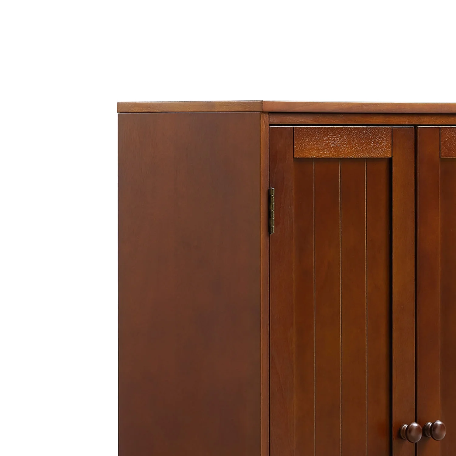 Modern Minimalist Freestanding Wooden Storage Cabinet with Two Doors, Walnut