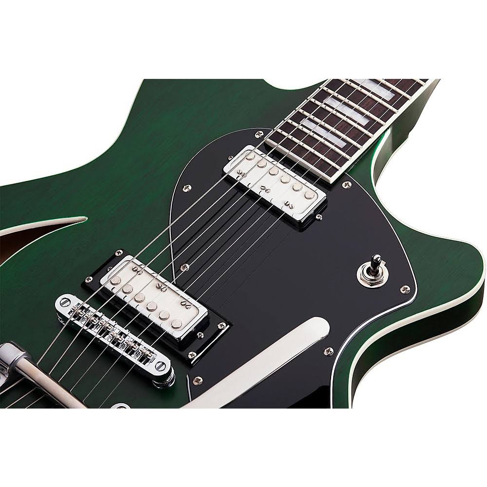 Schecter T S H-1B 6-String Semi-Hollow-Body Electric Guitar Emerald Green Pearl