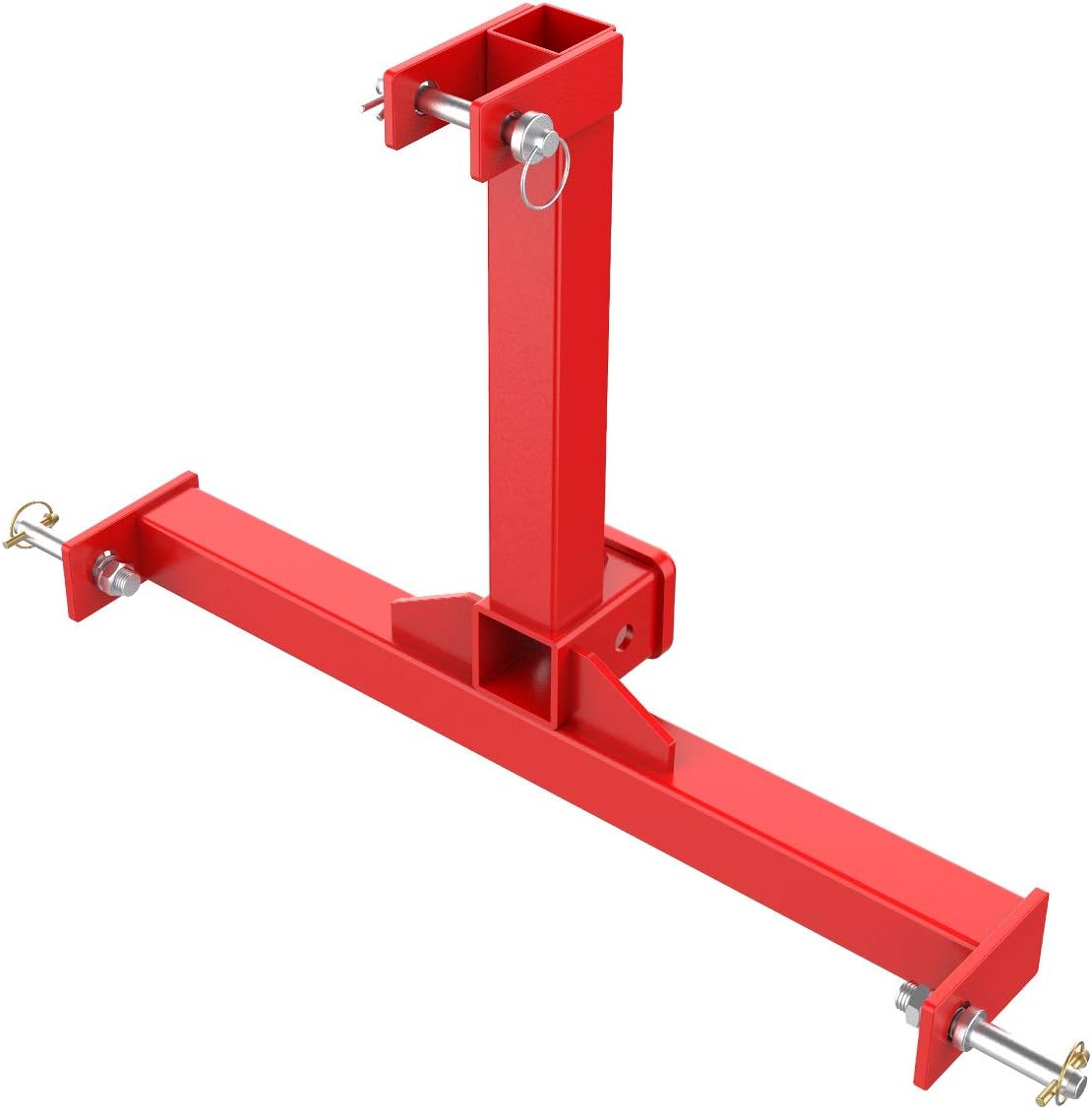 Sulythw 3 Point Trailer Hitch with 2 Receivers for Category 1 Tractors 3 Point Attachment Red Towing Hitch Gooseneck Drawbar Receivers
