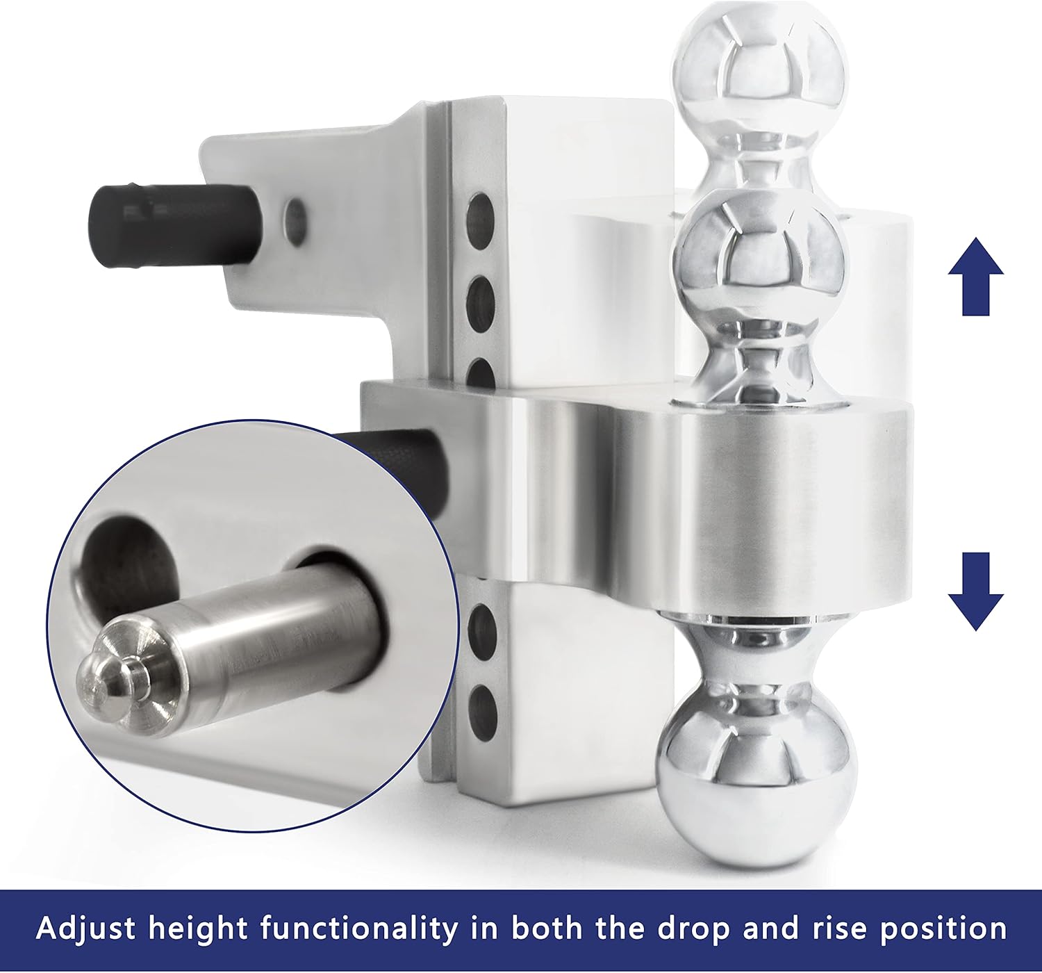 SZAUTO Adjustable Trailer Hitch Ball Mount w/Forged Aluminum Shank Fits 2.5-Inch Receiver, 2inch & 2-5/16inch Combo Tow Balls with Double Pins and Locks 2.5inch SHANK,6 Inch DROP