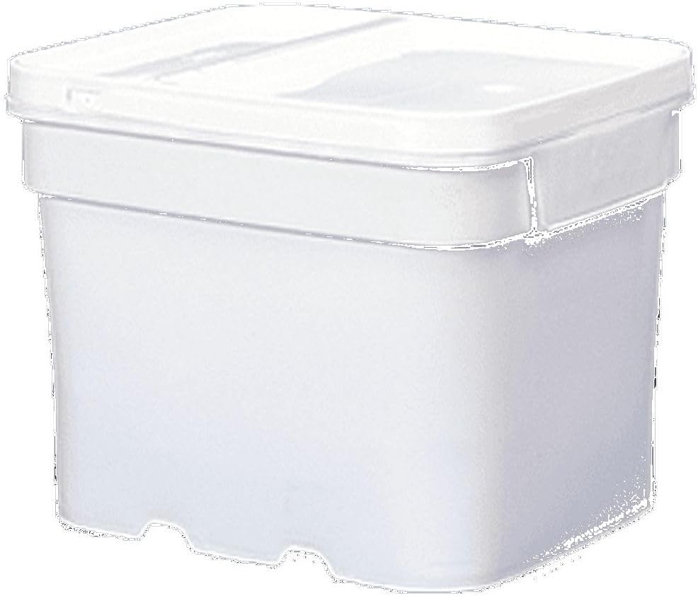 8 gal.Square Bucket and with re-closeable hinged lids, recessed Handle, Ez Stor ®, 6 Pack