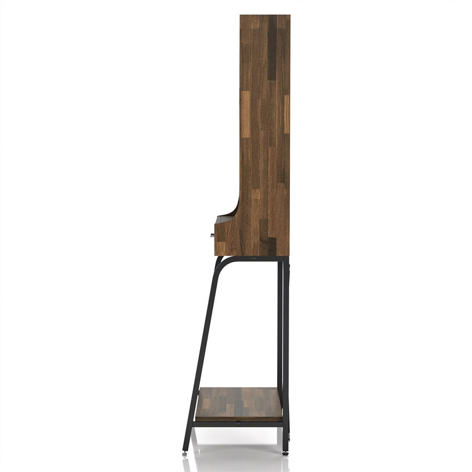 Furniture of America Jax Wood 2-Shelf Mini Bar in Light Hickory Brown