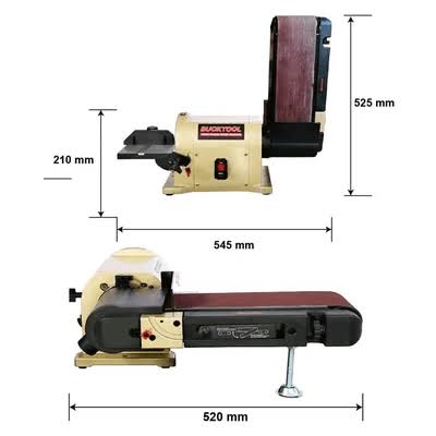 BUCKTOOL Belt Disc Sander 4 in. x 36 in. Belt and 6 in | Disc Sander Benchtop with 3/4HP Direct-Drive Motor and Portable Al Base