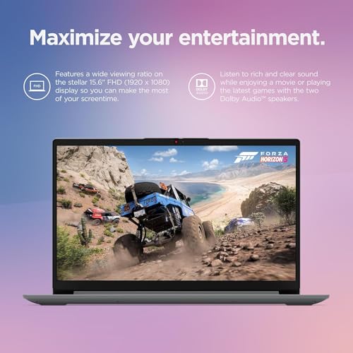 Lenovo IdeaPad 1 Laptop, Intel Celeron N4500, 4GB RAM, 64GB eMMC, 15.6" FHD Display, Windows 11 Home, Wi-Fi 6, Webcam, Bluetooth, SD Card Reader, Grey