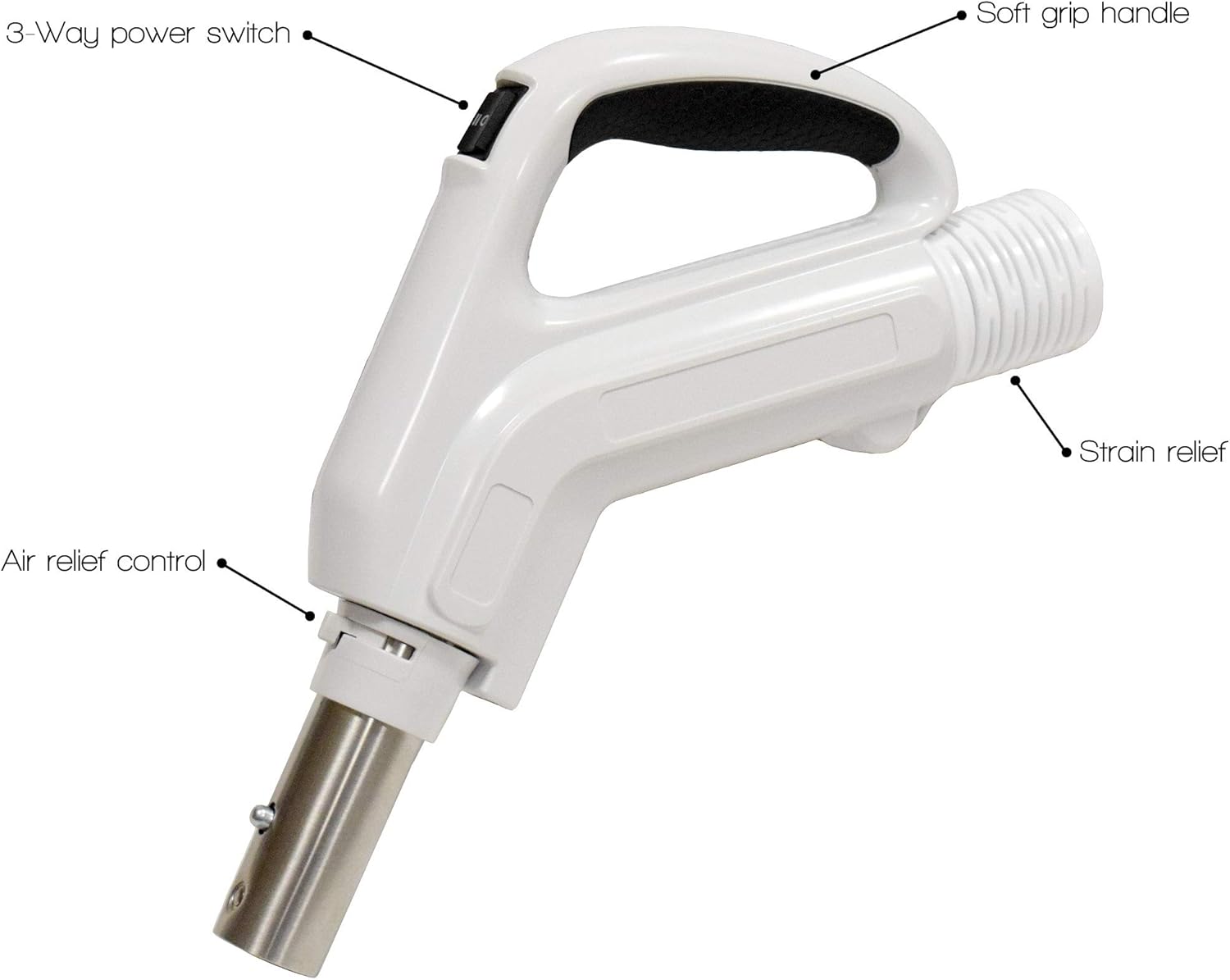 35' "Comet Central Vacuum Attachment Kit with Hose, Power Head & Tools - Works with All Brands of Central Vacuum Units