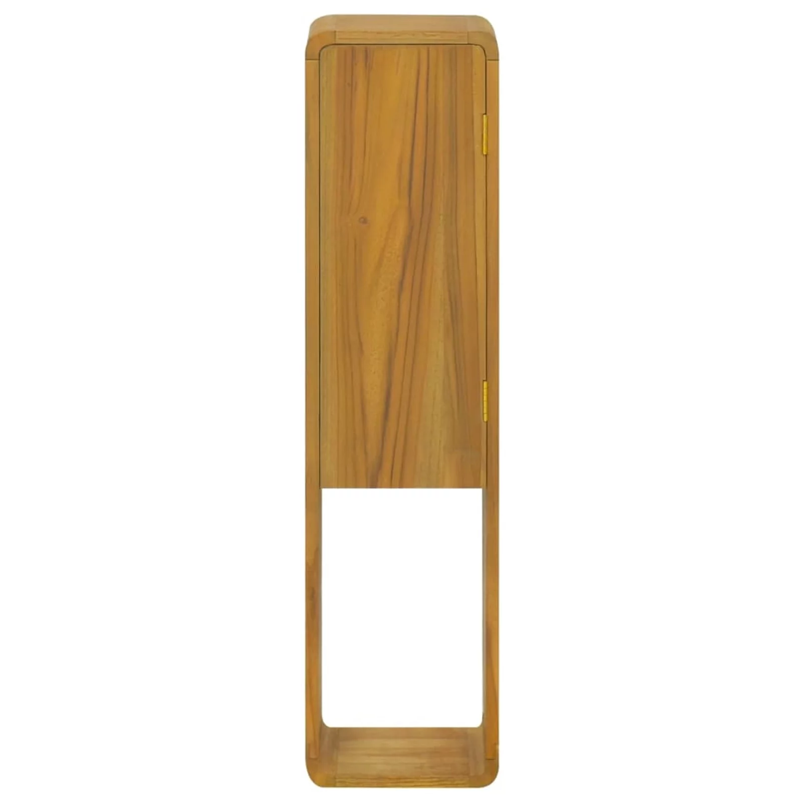 Dcenta Wall Mounted Bathroom Cabinet with Door and Shelves Teak Wood Hanging Storage Cabinet for Washroom, Home Furniture 9.8 x 9.8 x 39.4 Inches (W x D x H)
