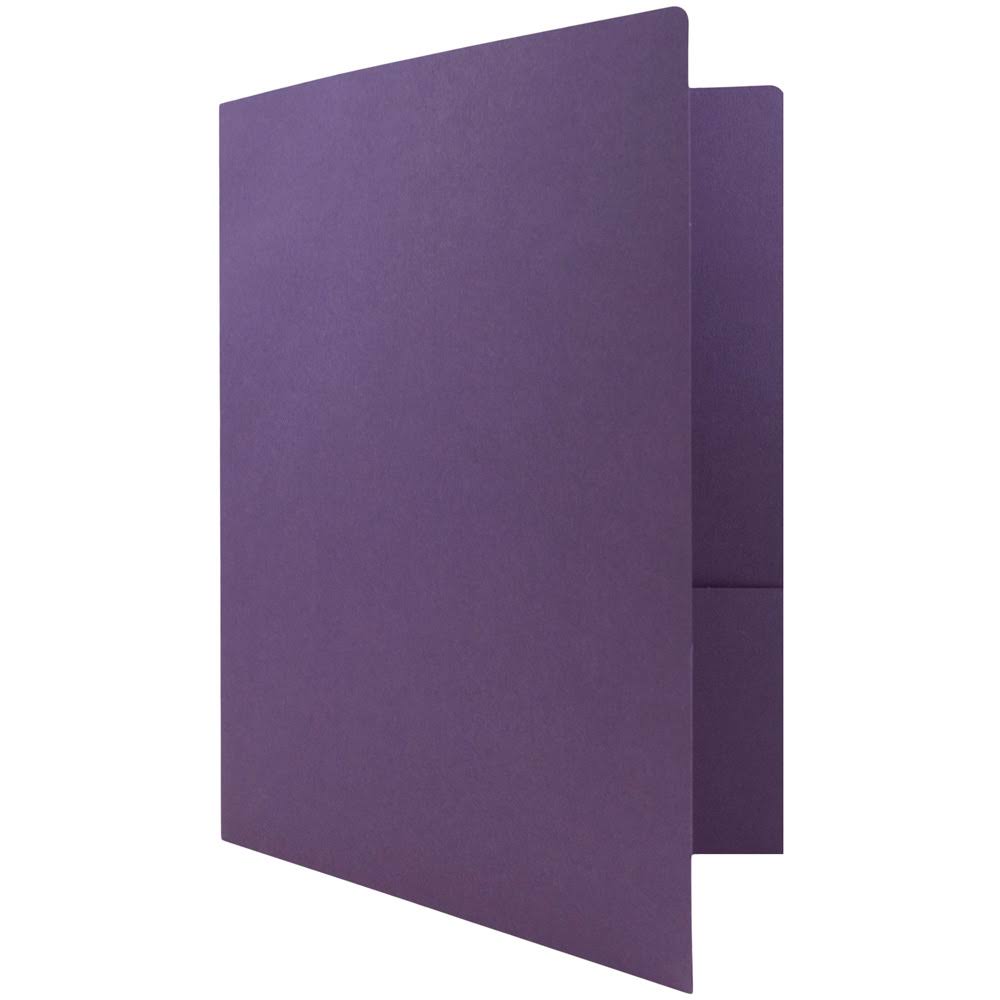 Jam Matte Two Pocket Folders, Dark Purple, 50/Pack, Size: 9 x 12