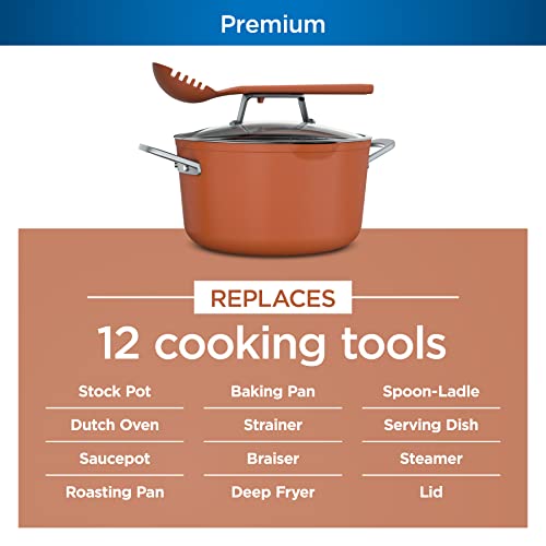 Ninja CW202GN Foodi NeverStick PossiblePot, Premium Set with 7-Quart Capacity Pot, Roasting Rack, Glass Lid & Integrated Spoon, Nonstick