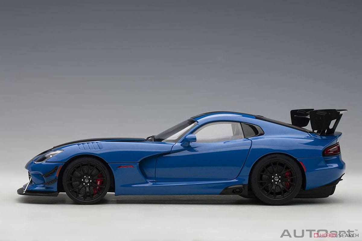 2017 Dodge Viper ACR Competition Blue with Black Stripes 1/18 Model Car by AUTOart 71734