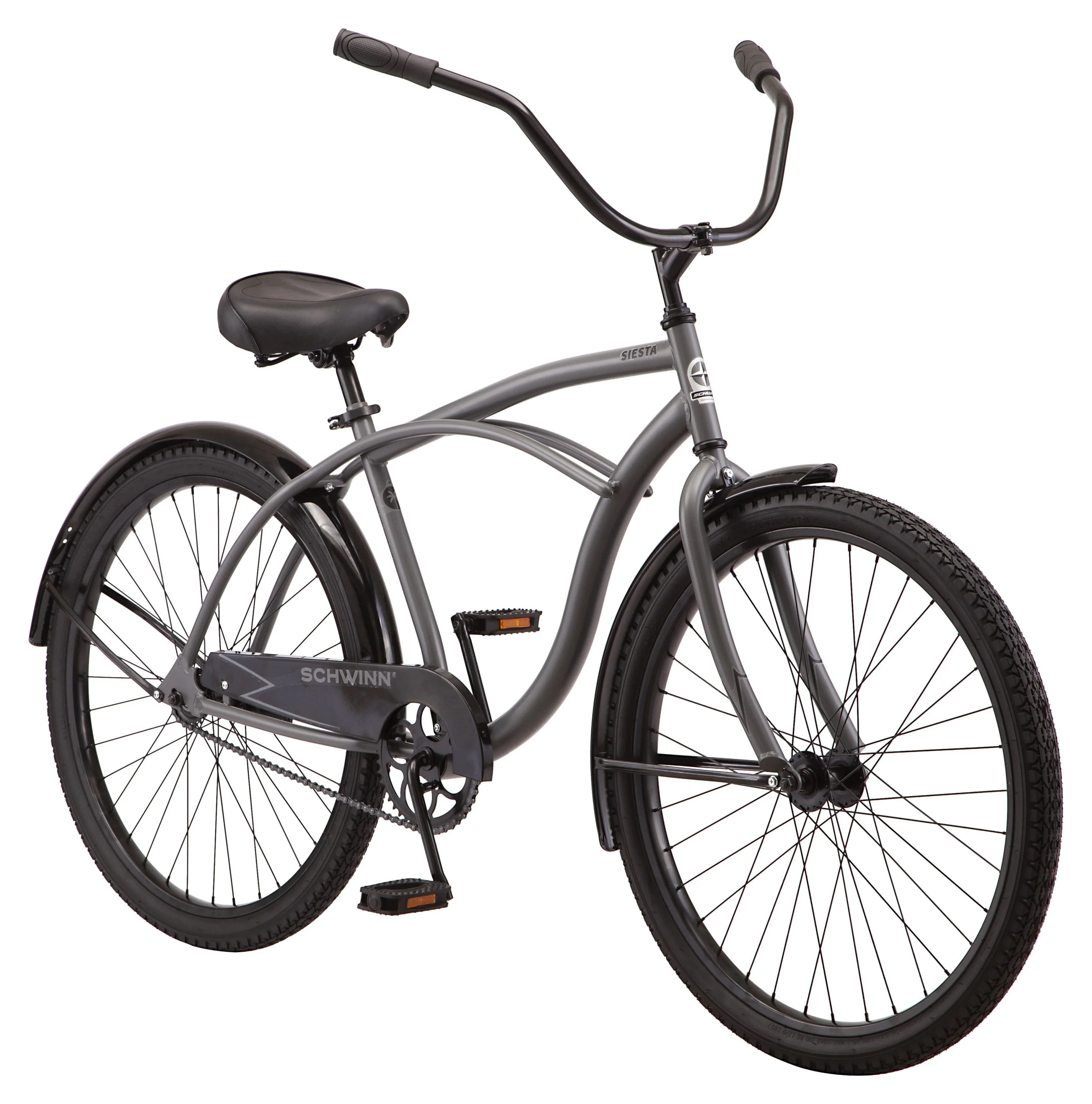 Schwinn Siesta cruiser bike, single speed, 26-inch wheels, charcoal, mens style - Curated Treasures Market