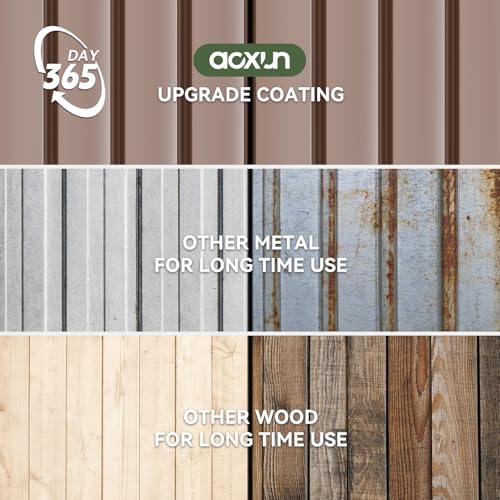 Aoxun 10 x 12FT Outdoor Storage Shed with Double Hinged Large Door Utility Garden Shed with Lockable Door & Sloped Roof Metal Sheds Outdoor Storage for Garden, Backyard, Patio and Backyard, Brown
