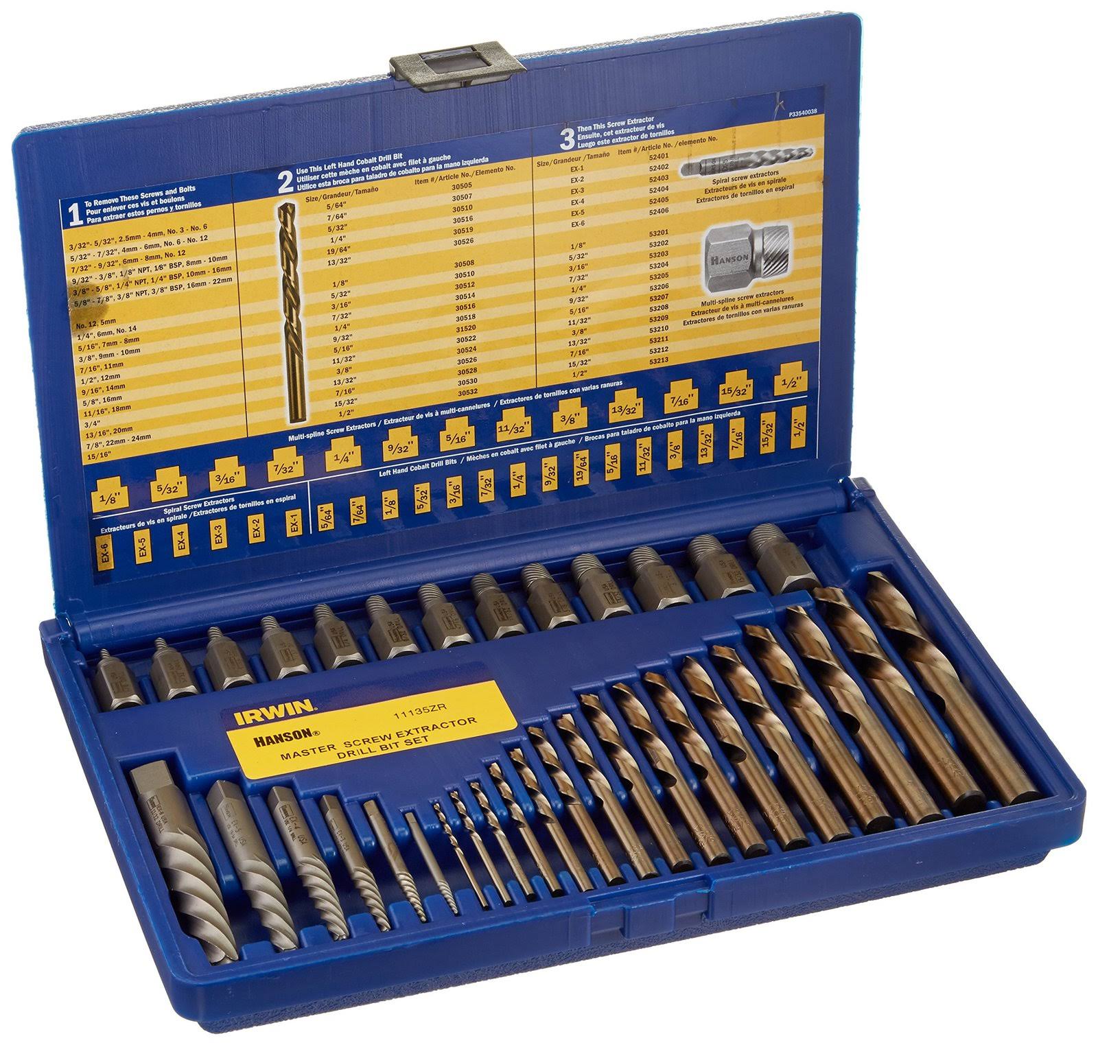 Irwin Screw Extractor/ Drill Bit Set, 35-Piece (11135ZR)