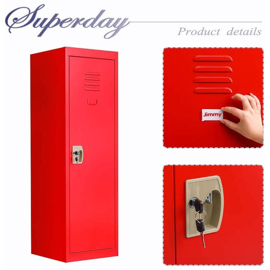 Superday Kid Locker Safe Storage Children Single Tier Metal Lockers - Orange F01001L