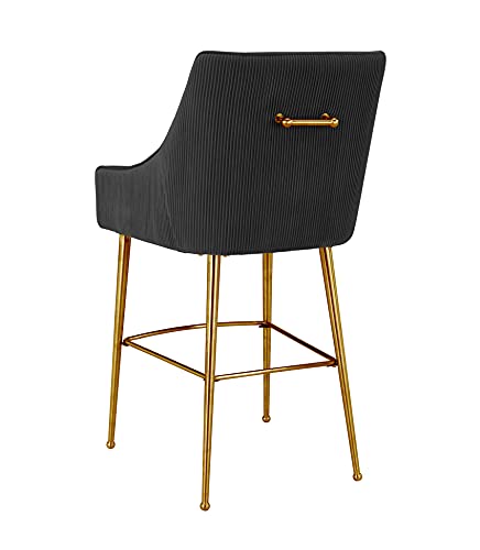 Tov Furniture Beatrix Pleated Velvet Dining Counter Stool