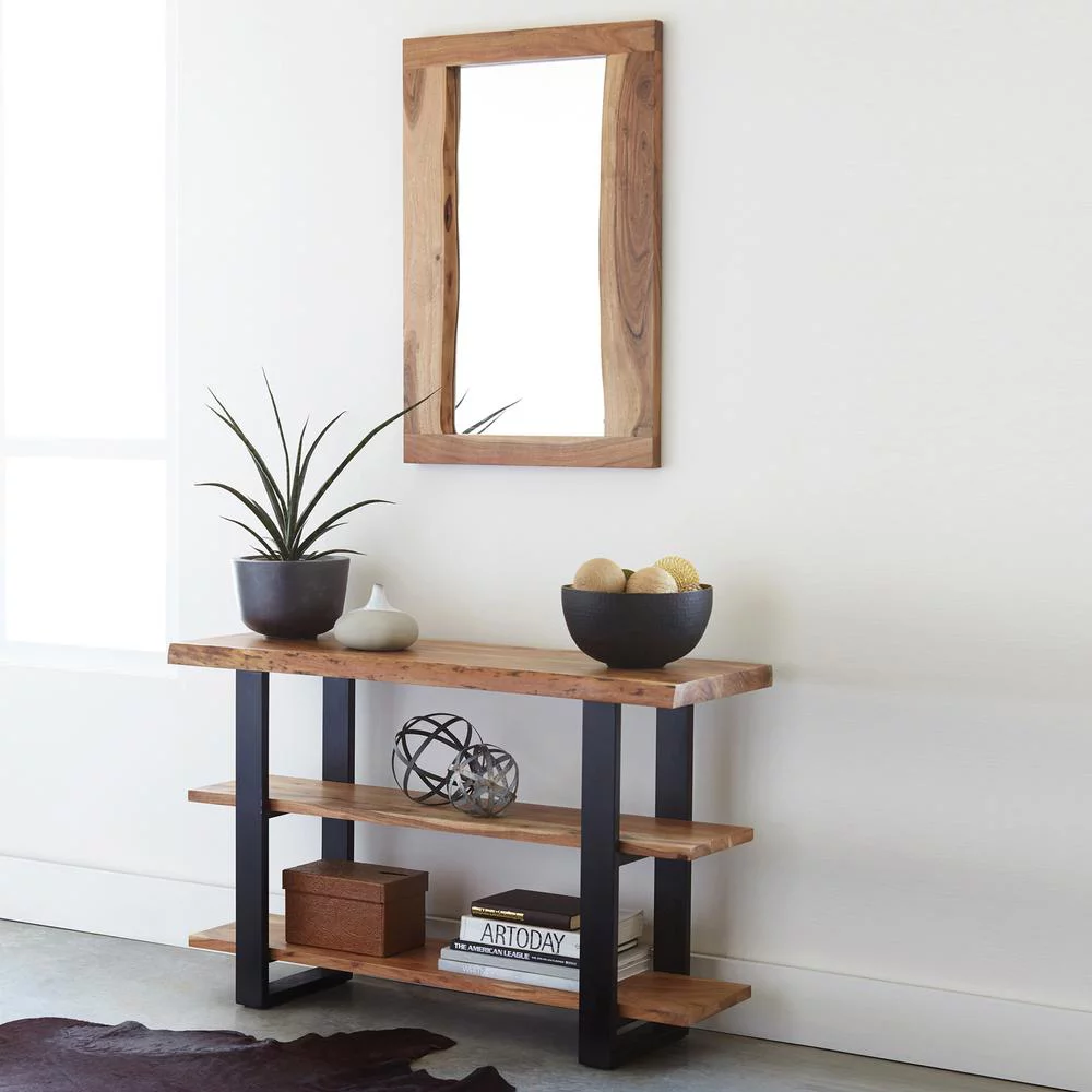 Alaterre Alpine Natural Live Edge Rectangle Wood 48" Mirror