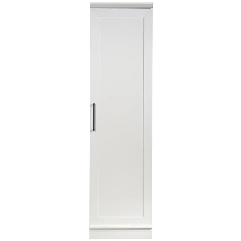Pemberly Row Transitional Engineered Wood Single Door Pantry in White