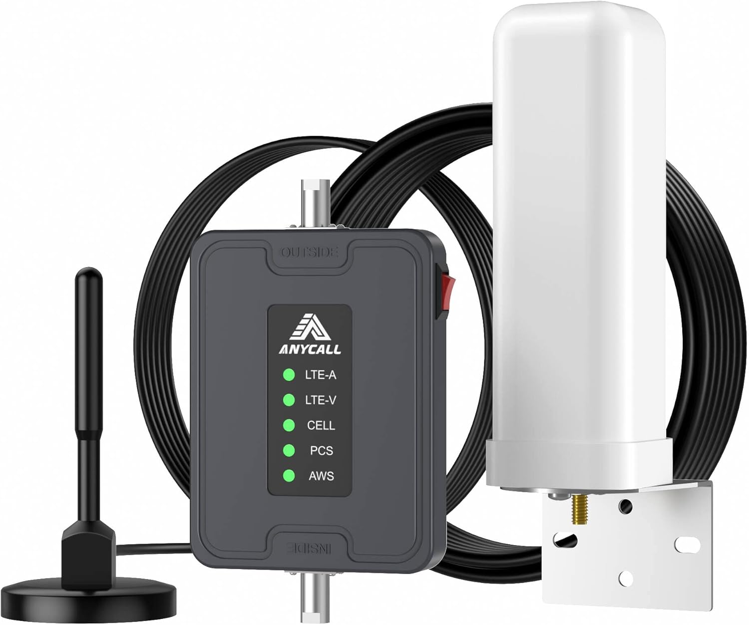 5 Band Cell Phone Booster for RV, Truck, Motorhome Use, 3G 4G 5G Repeater Cellular Signal Amplifier Kit- Improves LTE Voice Calls and Data, Supports Multi Devices