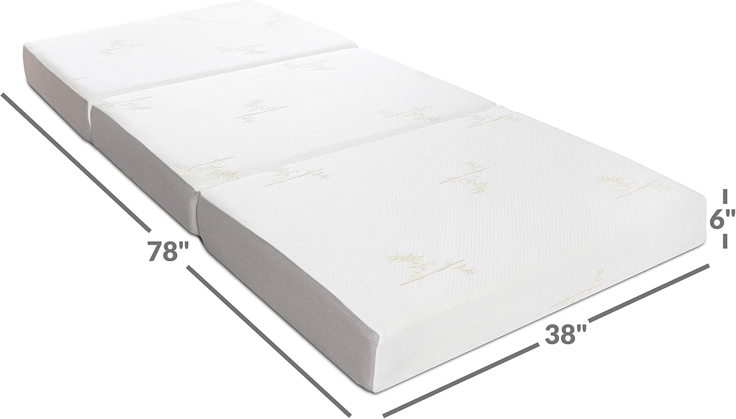 Milliard Tri Folding Memory Foam Mattress with Washable Cover Twin XL (78 inches x 38 inches x 6 inches)