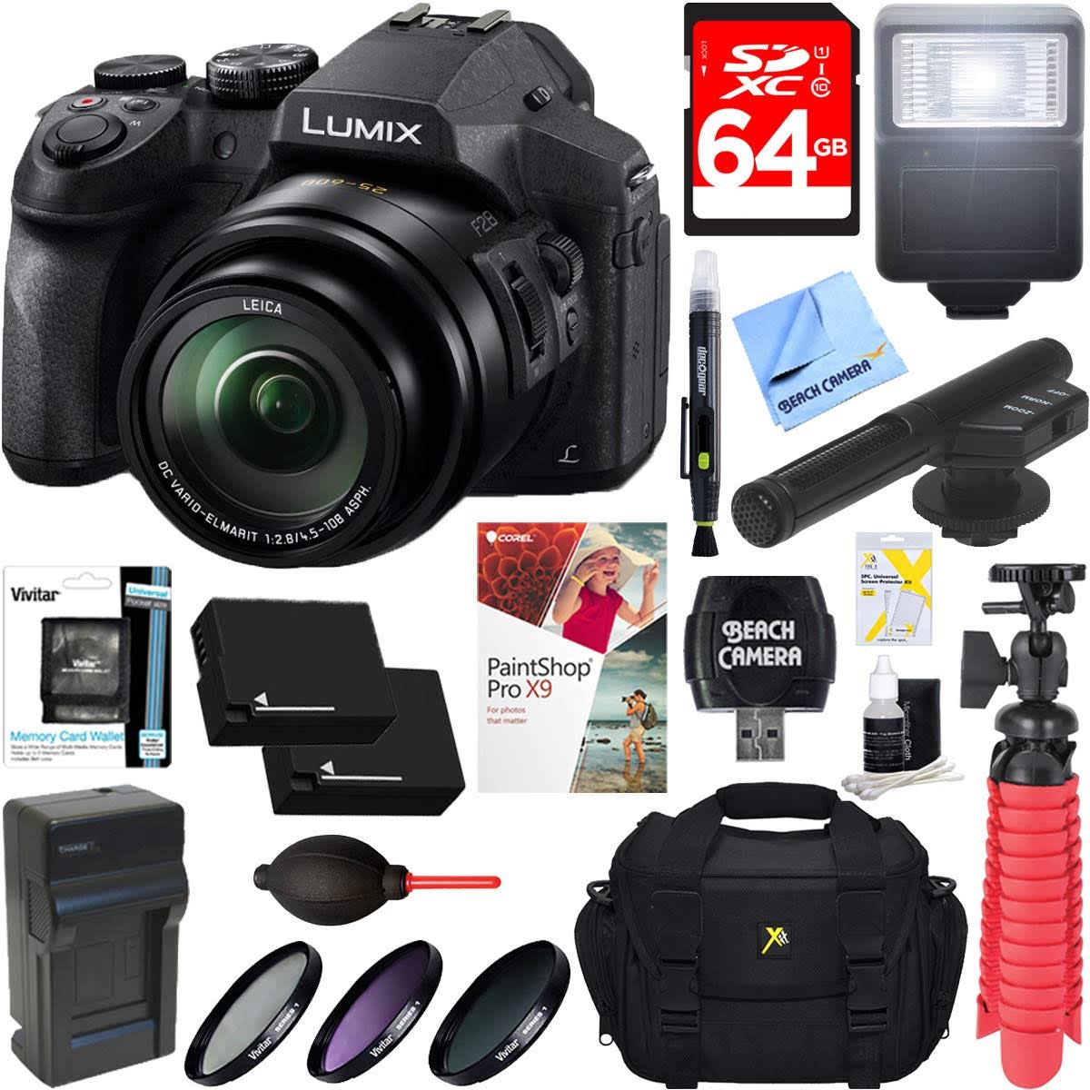 Panasonic DMC-FZ300K Lumix FZ300 Long Zoom Digital Camera + Dual Battery u0026 Accessory Kit