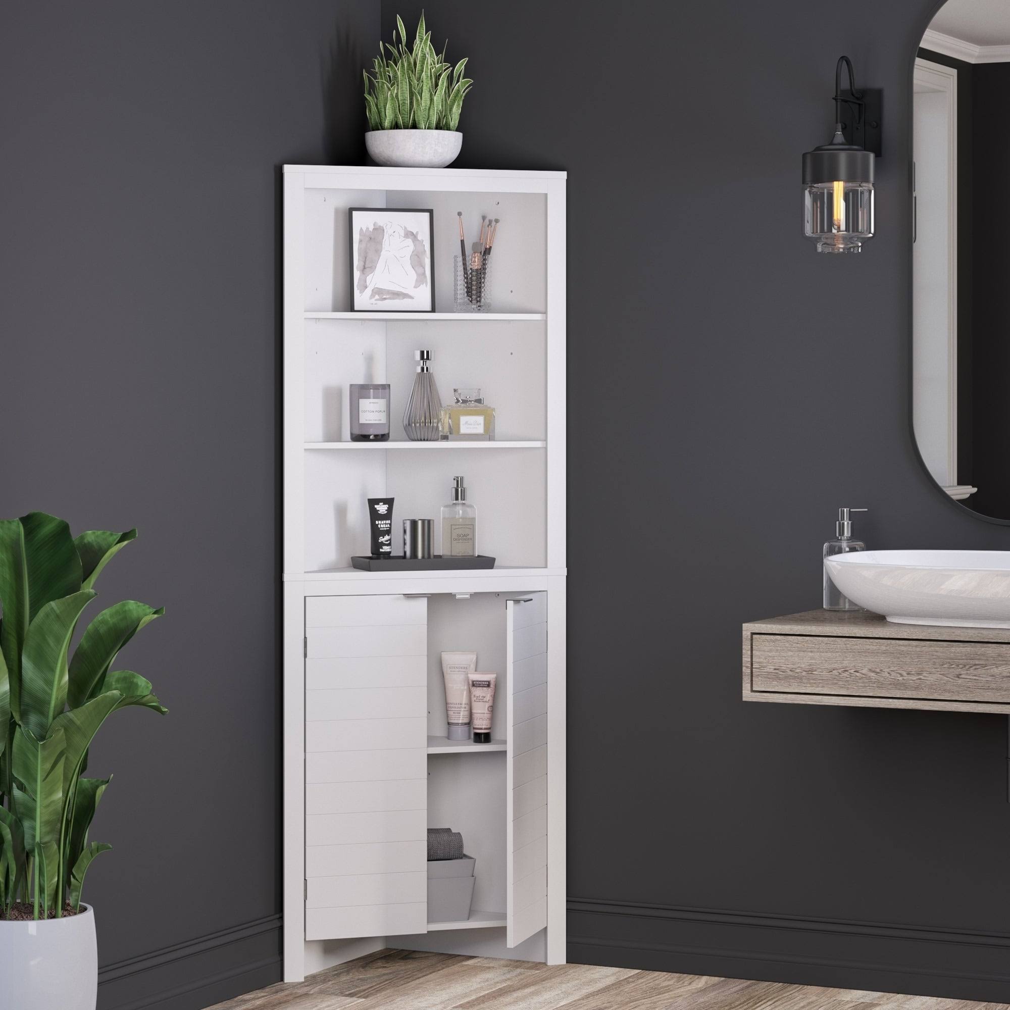 Riverridge Home Madison Tall Corner Cabinet - Gray