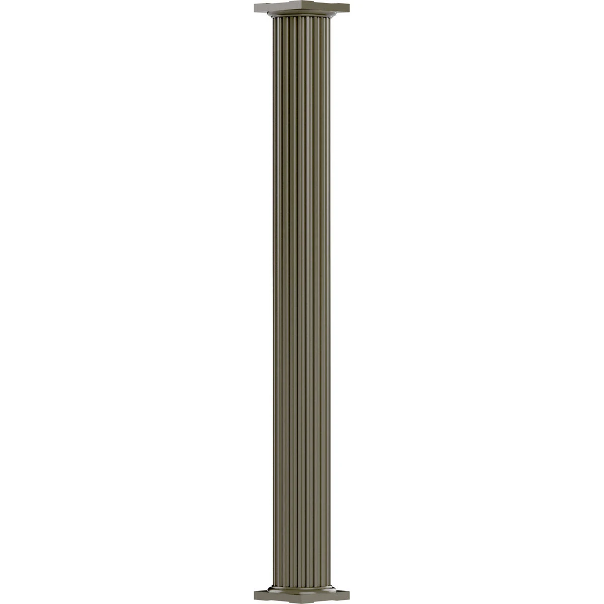 AFCO 12x22 x 9& Endura-Aluminum Column, Round Shaft (FOR Post Wrap Installation), Non-Tapered, Fluted, Clay Finish w/ Capital u0
