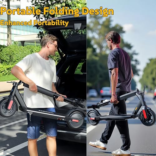 Caroma Electric Scooter, 750/500/350W Motor & 25/20 MPH Speed, Fast Adjustable Electric Scooter for Adults Max 25/20 Miles, Foldable Commuting E-Scooter w. Dual Braking System & Cruise Control
