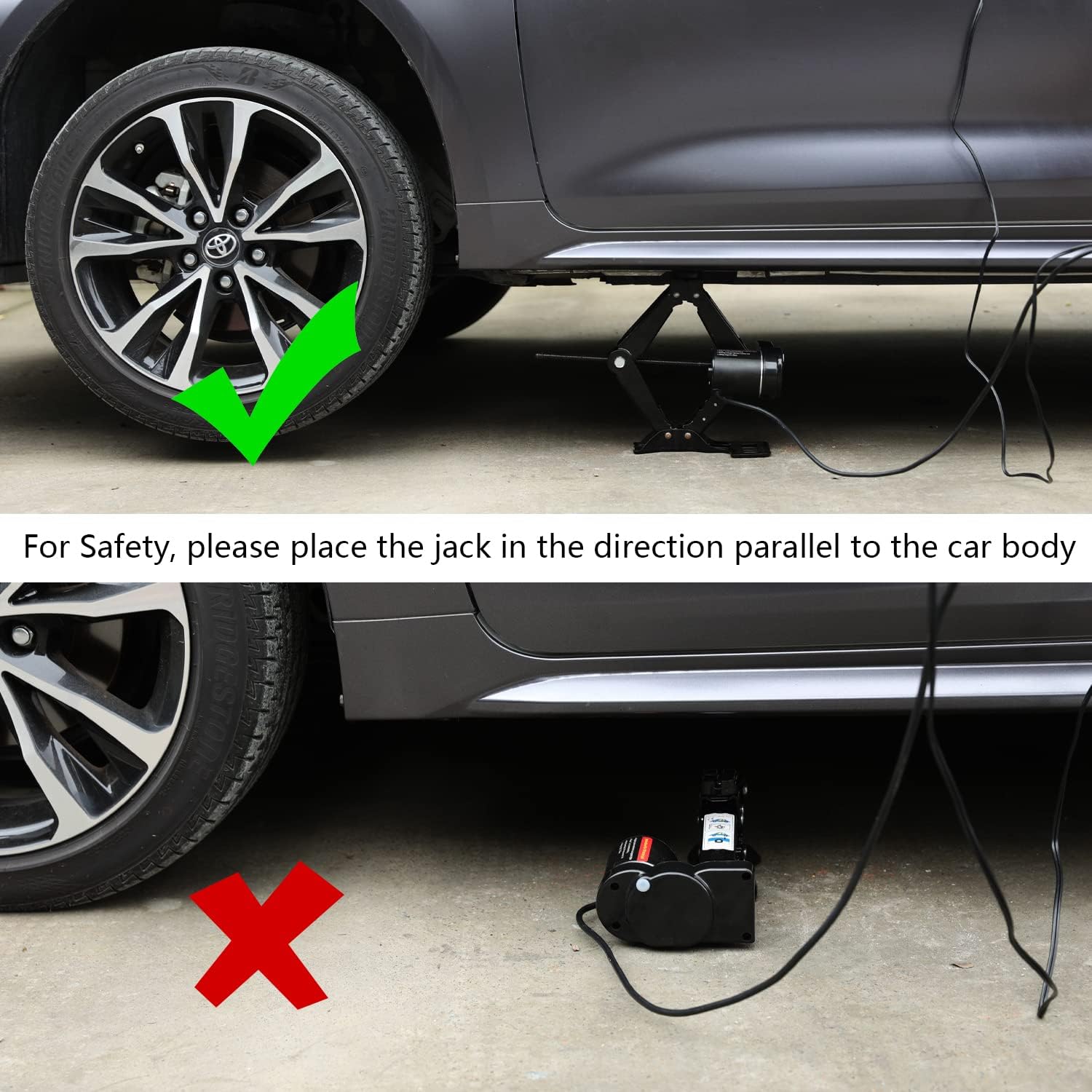 FEANISIFEI Electric Car Jack 2 Ton 12 V Compact Electric Scissor Jack Electric Jack for Car Roadside Emergency Tire Change